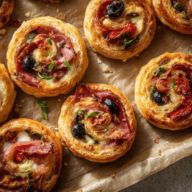 Antipasto Puff Pastry Pinwheels