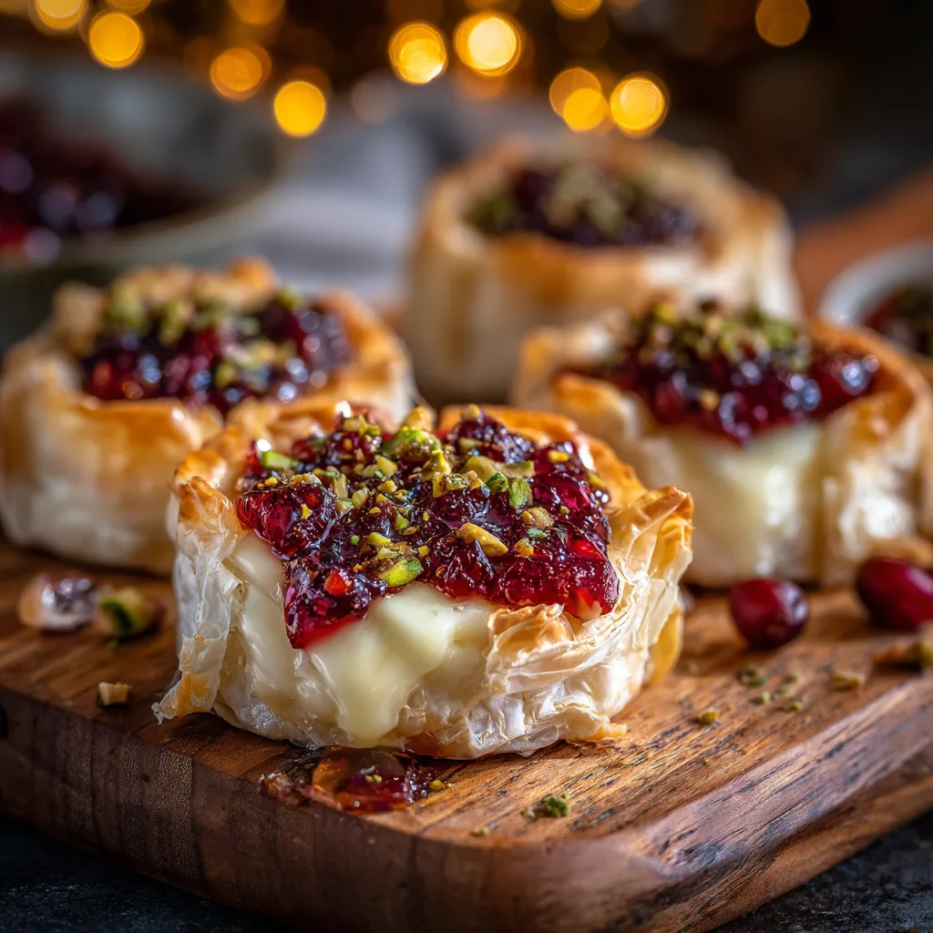 Cranberry Pistachio Baked Brie Rounds — Ultimate Christmas Appetizer That Steals the Show 4 Cranberry Pistachio Baked Brie Rounds
