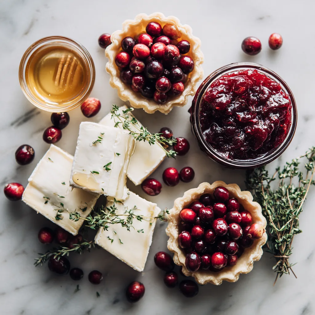 Ingredients for Cranberry Brie Tartlets with Thyme