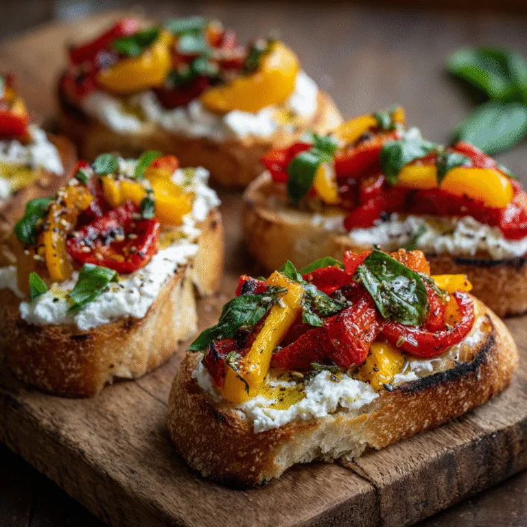 Italian Roasted Pepper Crostini