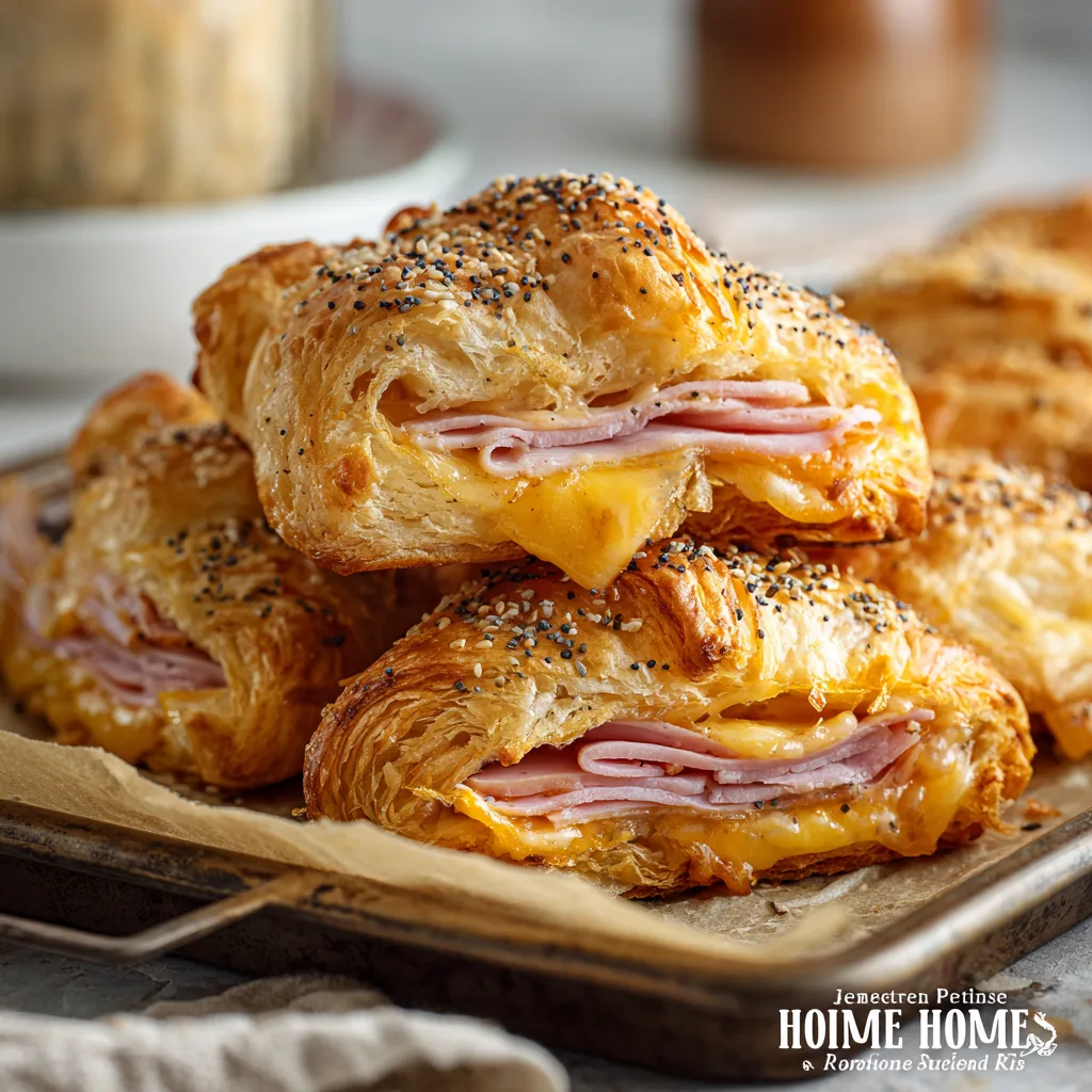 Baked Ham and Cheese Croissants