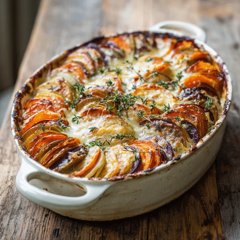 Cheesy Root Vegetable Gratin