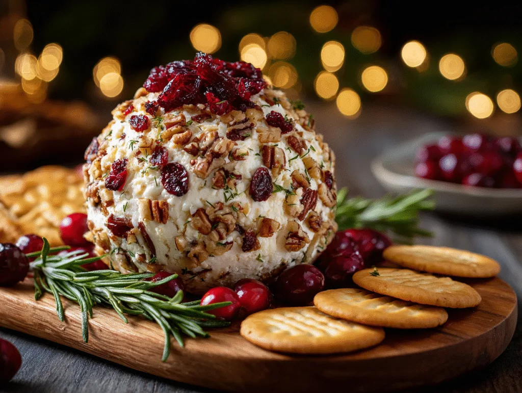holiday cheese ball pecans cranberries 1
