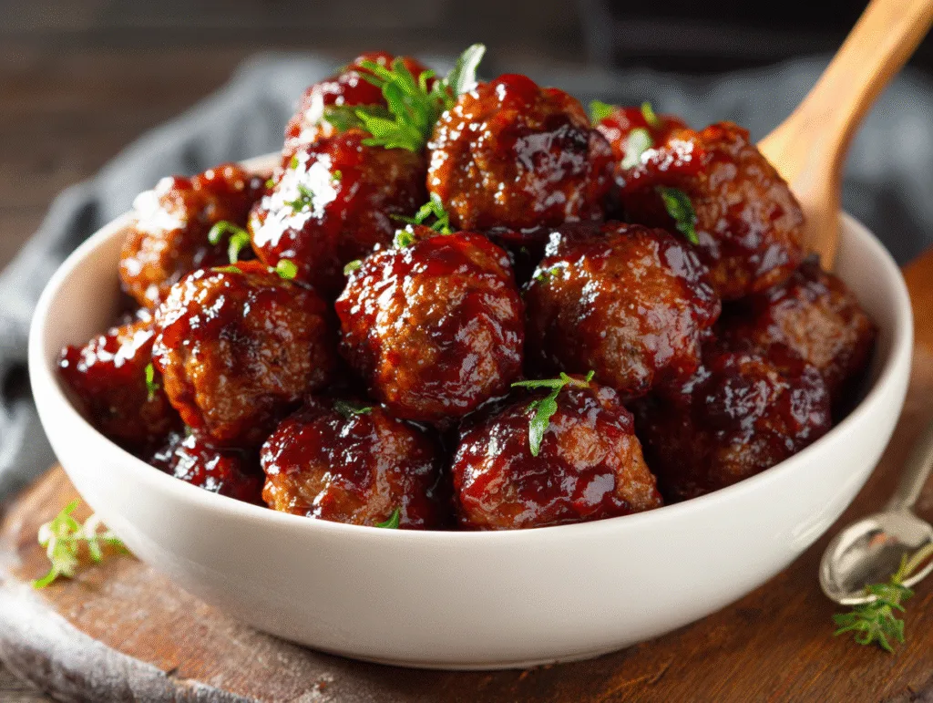 mini meatballs with cranberry glaze