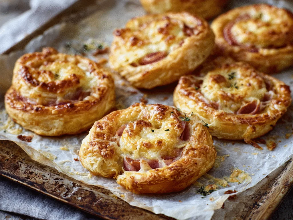 puff pastry pinwheels ham cheese