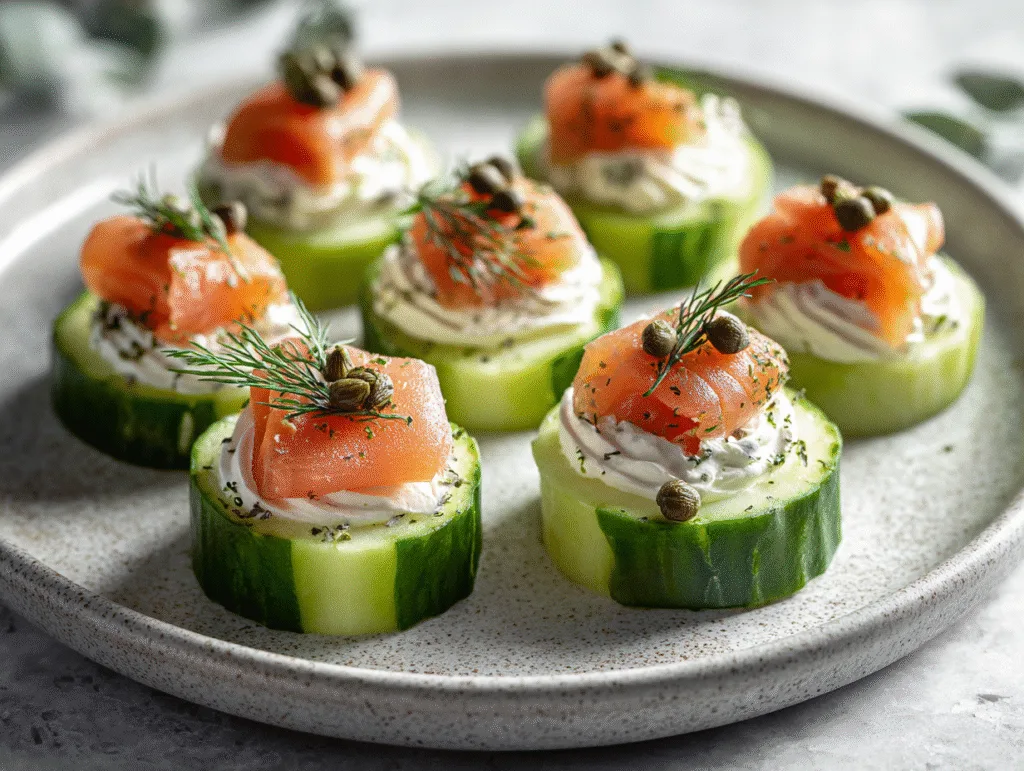 smoked salmon cucumber bites 1