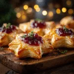 Puff Pastry Brie Stars with Cranberry Jam