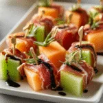 Prosciutto-Wrapped Melon Holiday Bites