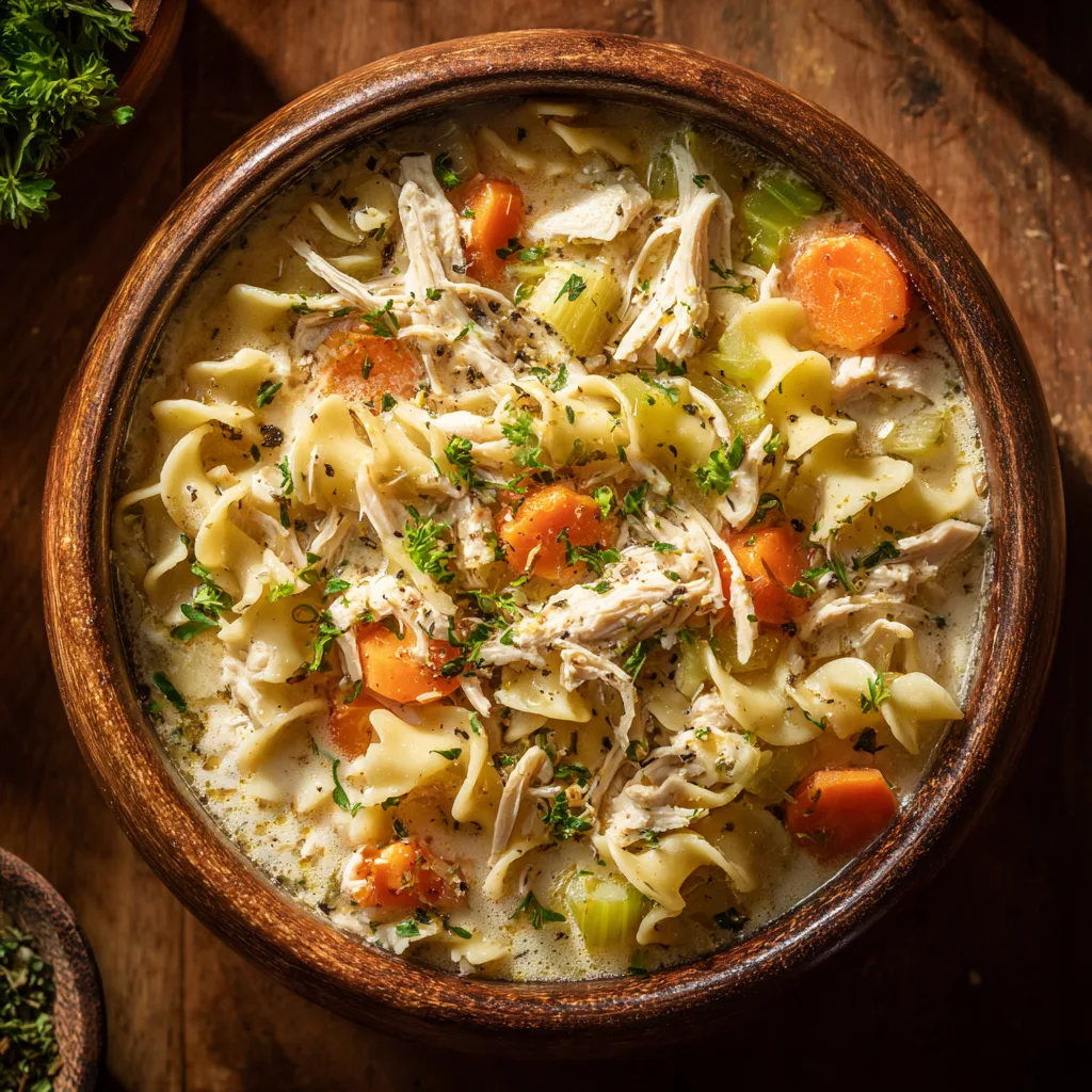 Slow Cooker Creamy Chicken Noodle Soup