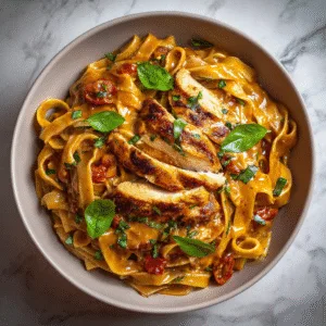 Creamy Tomato Basil Chicken Pasta