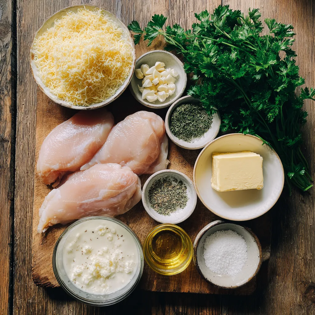 u1891677983 Flat lay of ingredients for creamy garlic parmesa b7686650 06e7 42fb aaee 1727053a80f5 2
