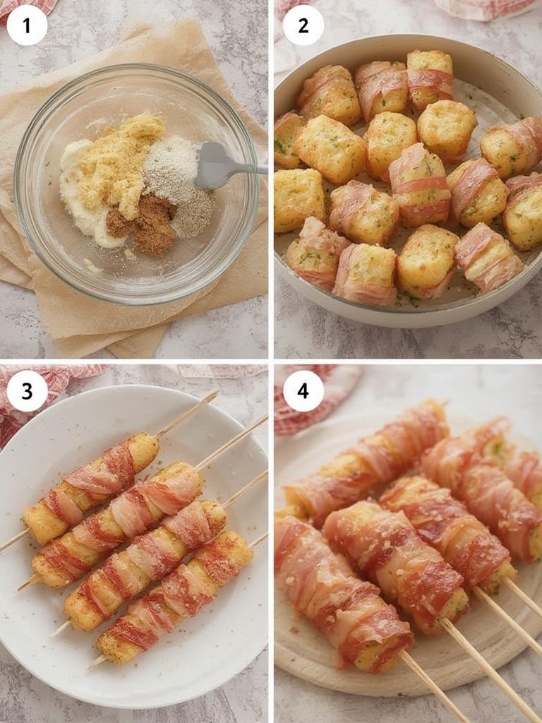 Bacon Wrapped Tater Tot Skewers 2