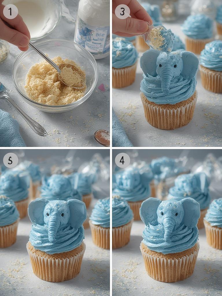 Blue Elephant Cupcakes : Magical Treats That Spark Pure Joy! 3 Blue Elephant Cupcakes 12