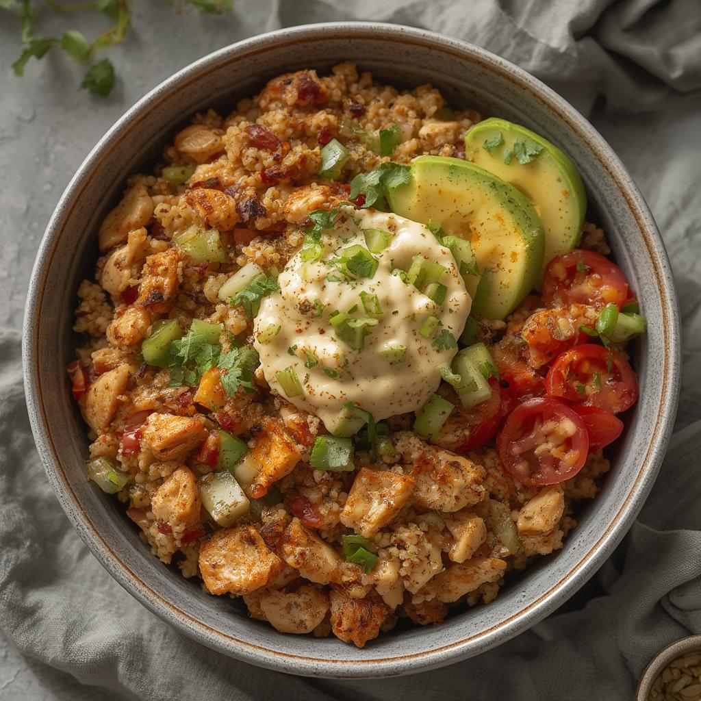 Crockpot Chicken & Quinoa Burrito Bowls : Effortless & Flavorful Family Dinner! 4 Crockpot Chicken Quinoa Burrito Bowls