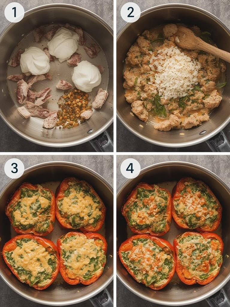 Delicious Quick Turkey & Spinach Stuffed Peppers: Effortless Weeknight Dinner! 3 Delicious Quick Turkey Spinach Stuffed Peppers 2