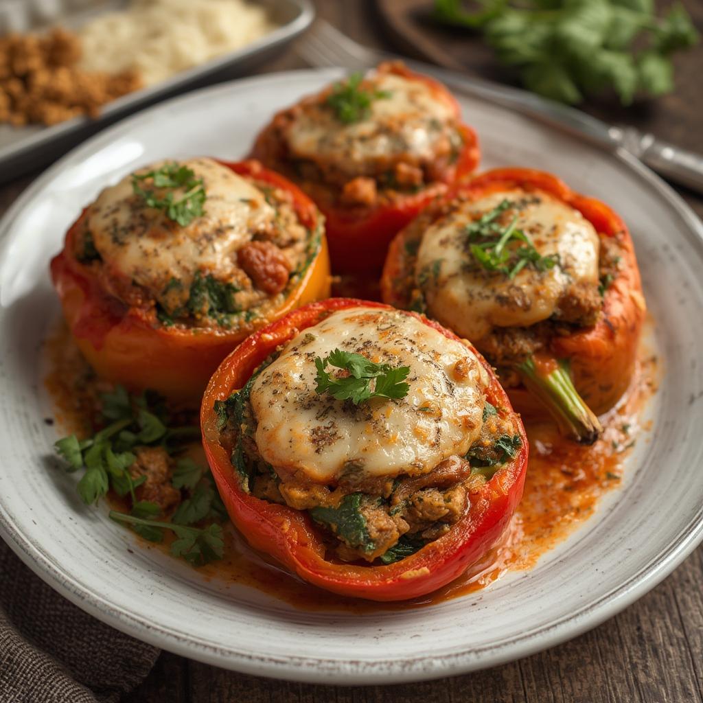 Delicious Quick Turkey & Spinach Stuffed Peppers: Effortless Weeknight Dinner! 4 Delicious Quick Turkey Spinach Stuffed Peppers