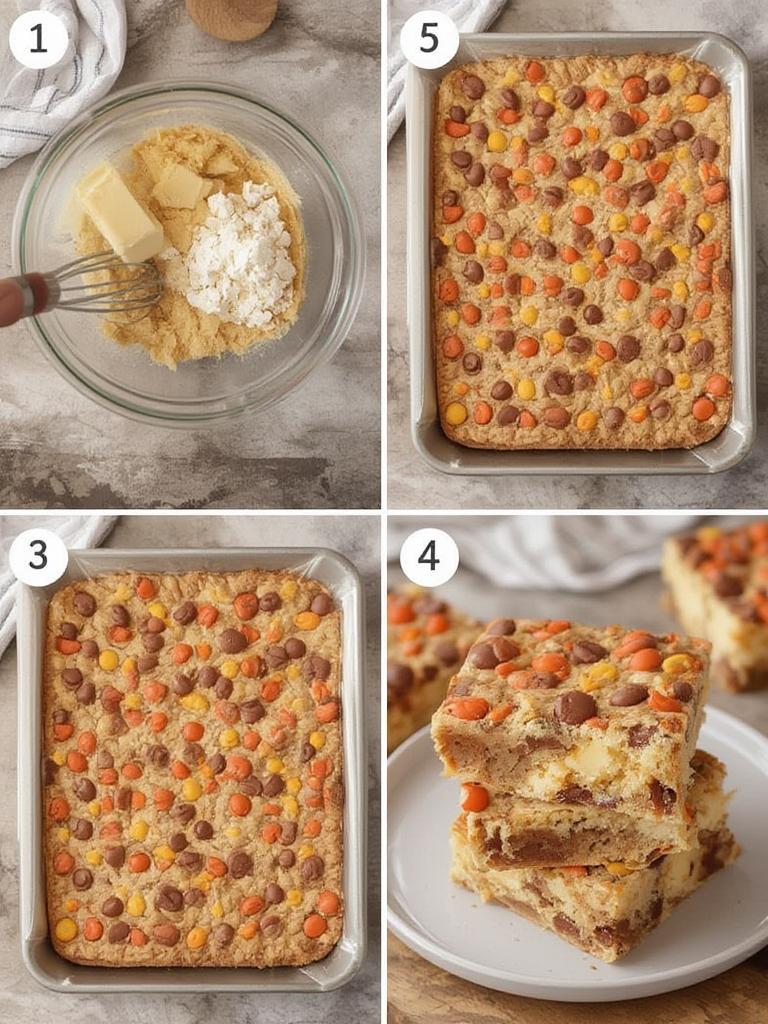 Irresistible Reeses Pieces Cookie Bars 5