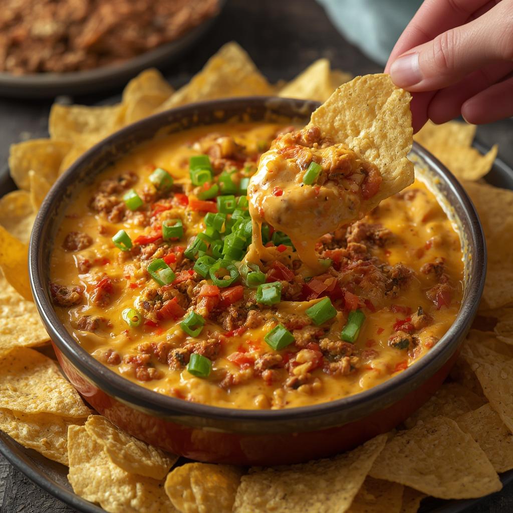 Irresistible Loaded Nacho Cheese Dip: Crowd-Pleasing Perfection! 4 Loaded Nacho Cheese Dip