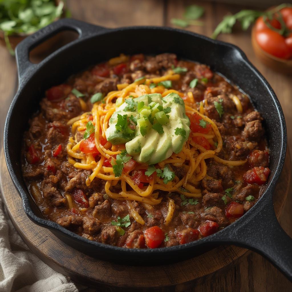 Low Carb Beef Taco Skillet