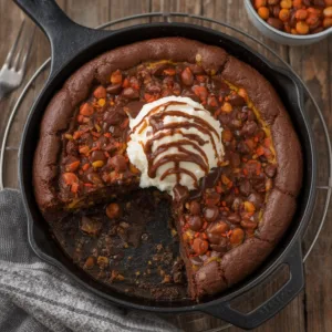 Reeses Skillet Brownie Dessert