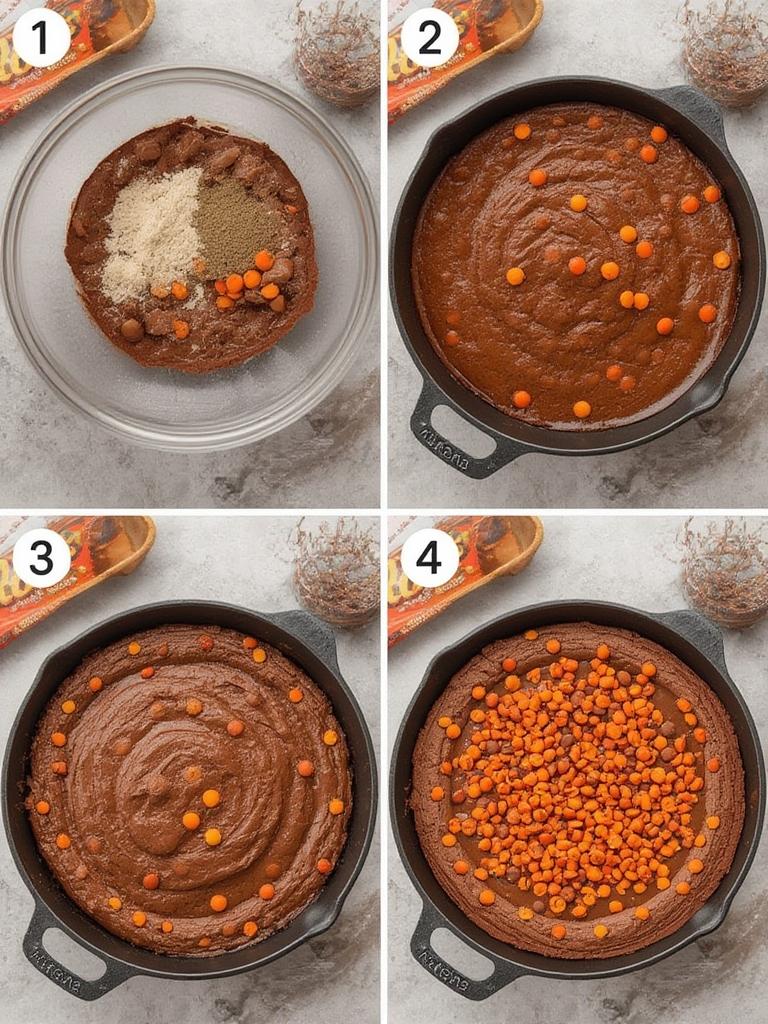 Reeses Skillet Brownie Dessert 3