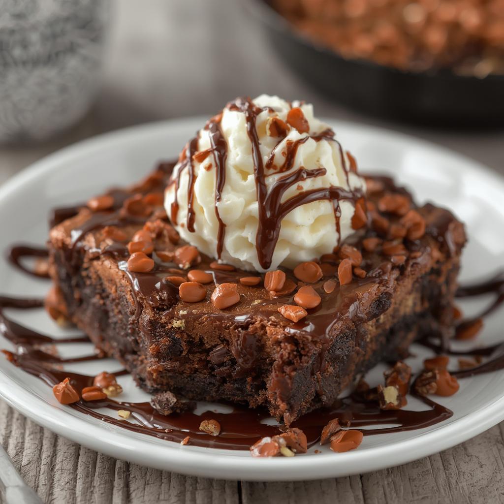 Reeses Skillet Brownie Dessert