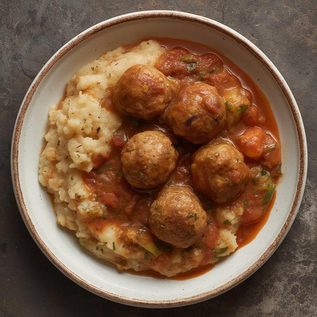 Simple Low Carb Turkey Meatballs With Veggie Mash 3