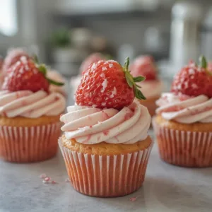 Strawberry Stroller Cupcakes : Adorable Treats To Sweeten Baby Showers! 6 Strawberry Stroller Cupcakes
