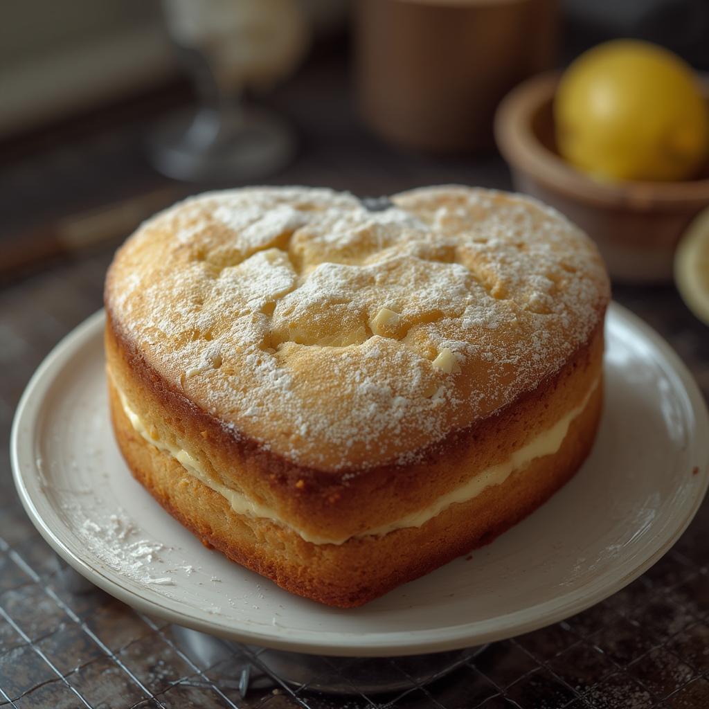 Vintage Lemon Heart Cake