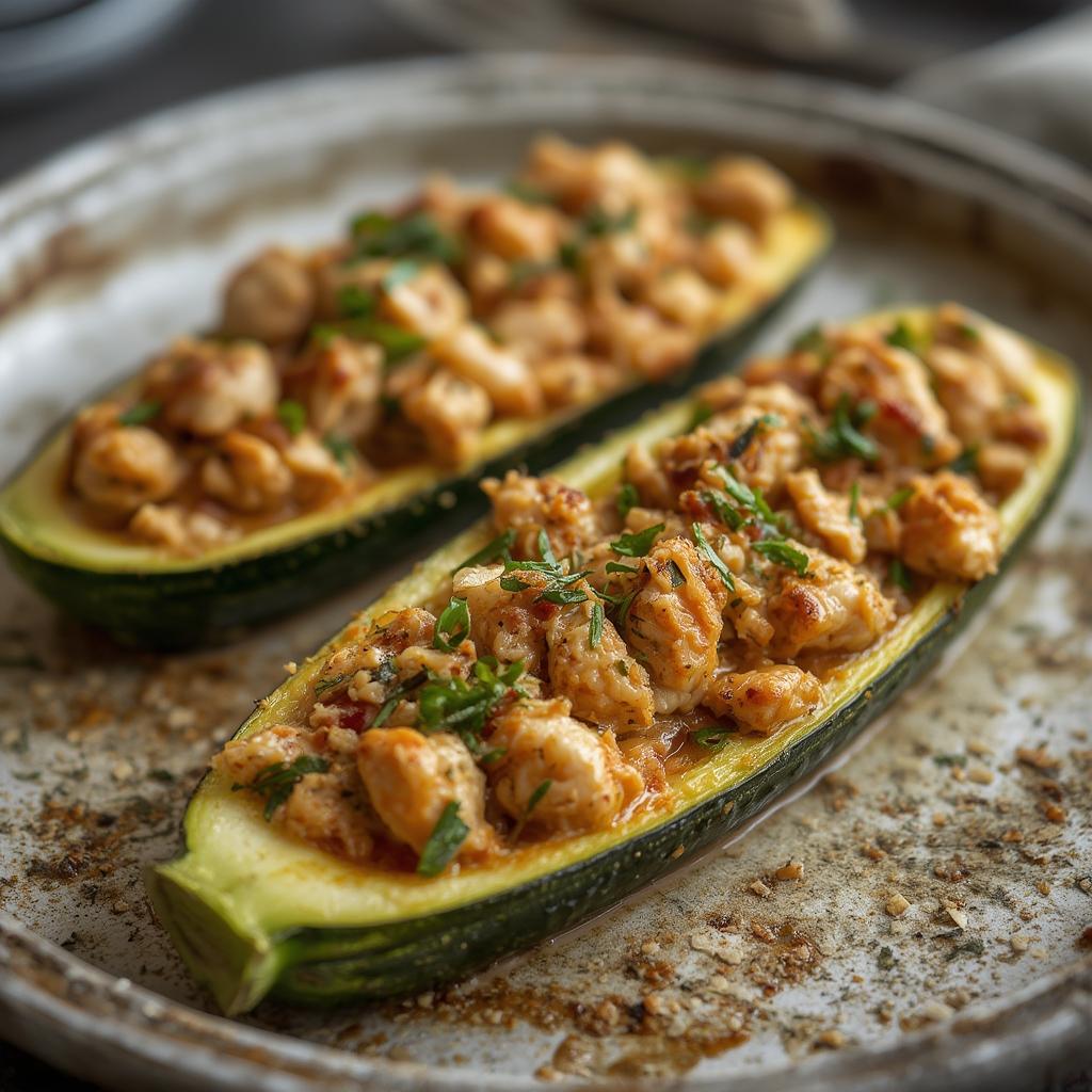 Garlic Chicken Zucchini Boats 6