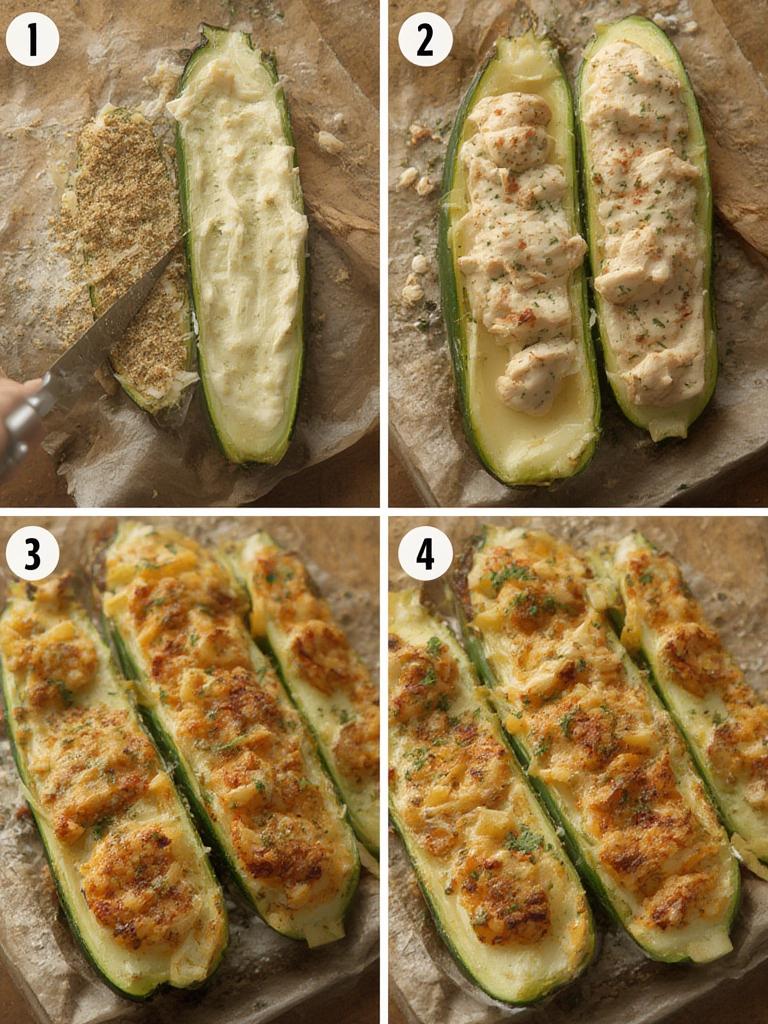 Garlic Chicken Zucchini Boats 8