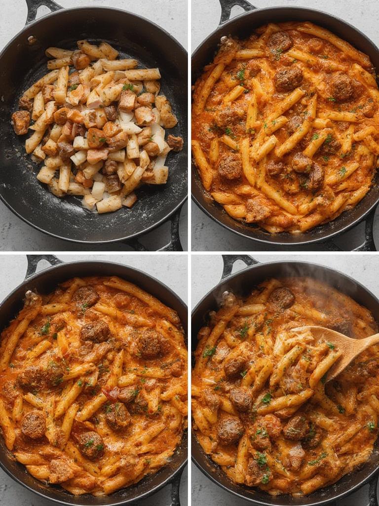 Irresistible Smoked Sausage Skillet Pasta : Quick & Hearty Comfort Dinner! 3 Smoked Sausage Skillet Pasta 2