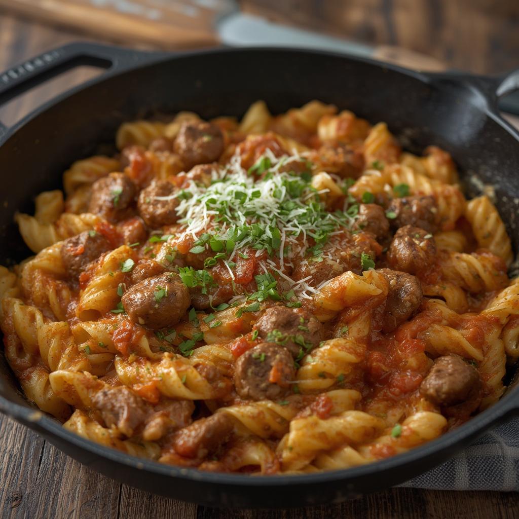 Irresistible Smoked Sausage Skillet Pasta : Quick & Hearty Comfort Dinner! 4 Smoked Sausage Skillet Pasta