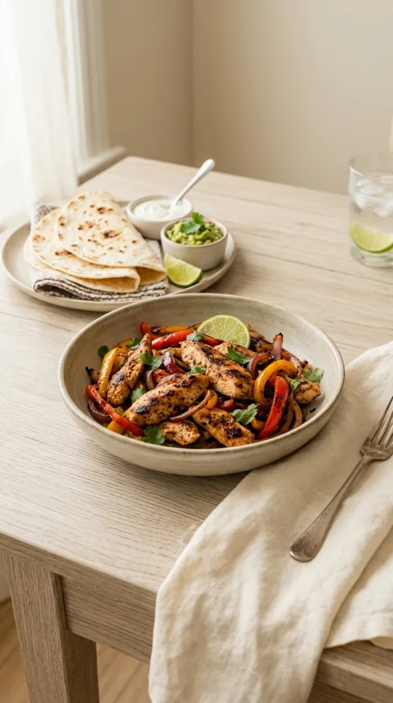 20 Quick Chicken Dinners Ready in 30 Minutes or Less 5 Chicken fajita mixture in bowl 3df62a6f82