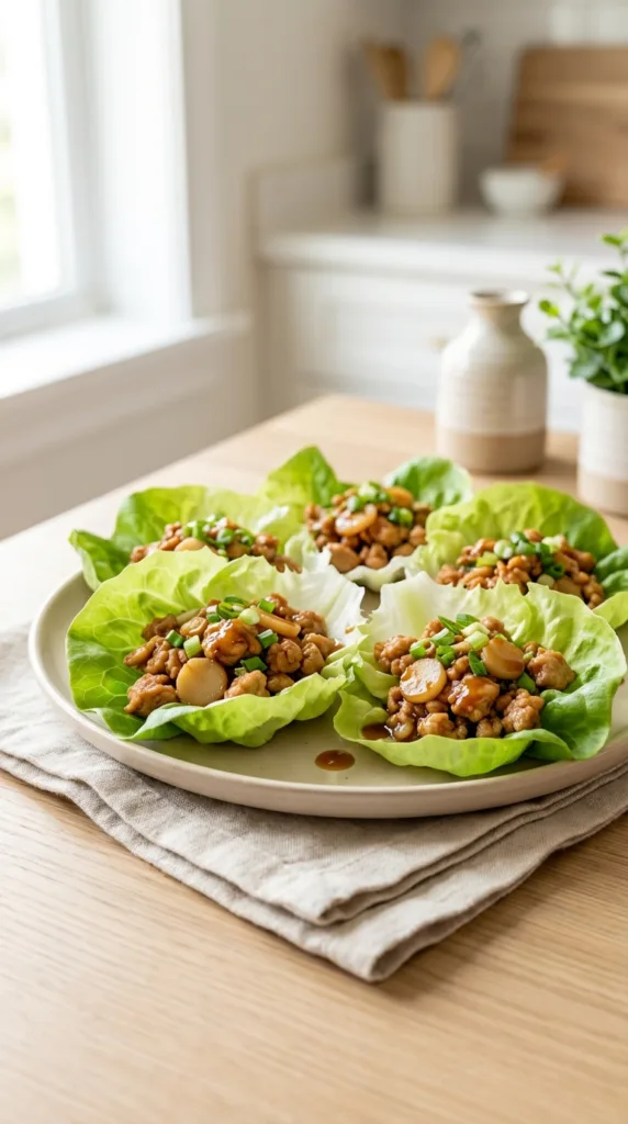 10 Healthy Chicken Dinners Under 400 Calories 5 Chicken lettuce wraps on plate 4ba4da6c1c