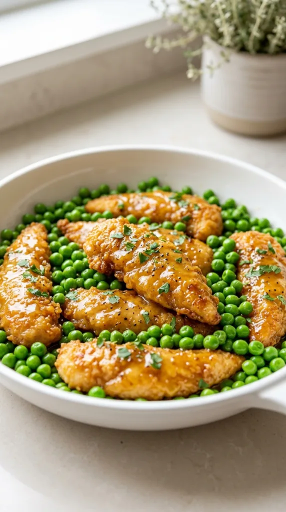 5 Easy Spring Chicken Dinner Ideas for Busy Weeknights 3 Chicken tenders with peas 2062263353