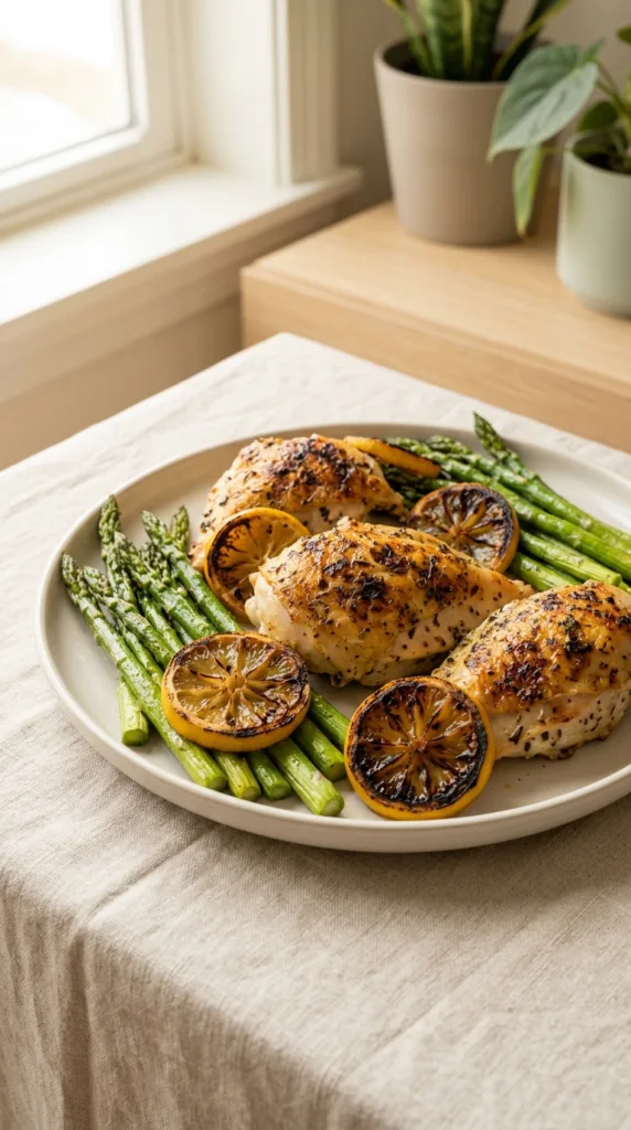 5 Easy Spring Chicken Dinner Ideas for Busy Weeknights 2 Originalroasted chicken and asparagus on a pancrit 50930b6fe0