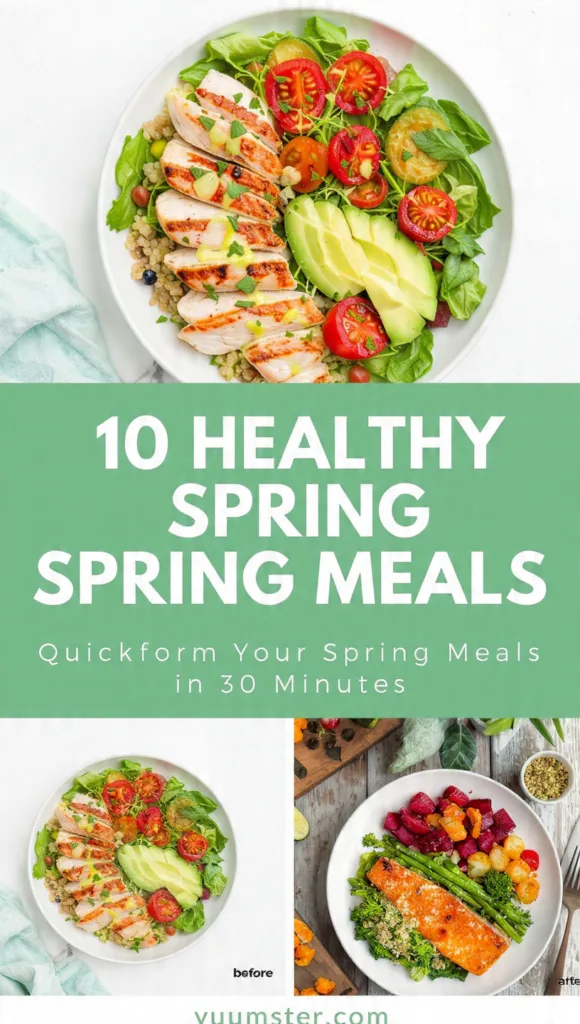 10 Healthy Spring Dinner Recipes (Ready in 30 Minutes) 13 generate pinterest pin visual concepts for 10 heal