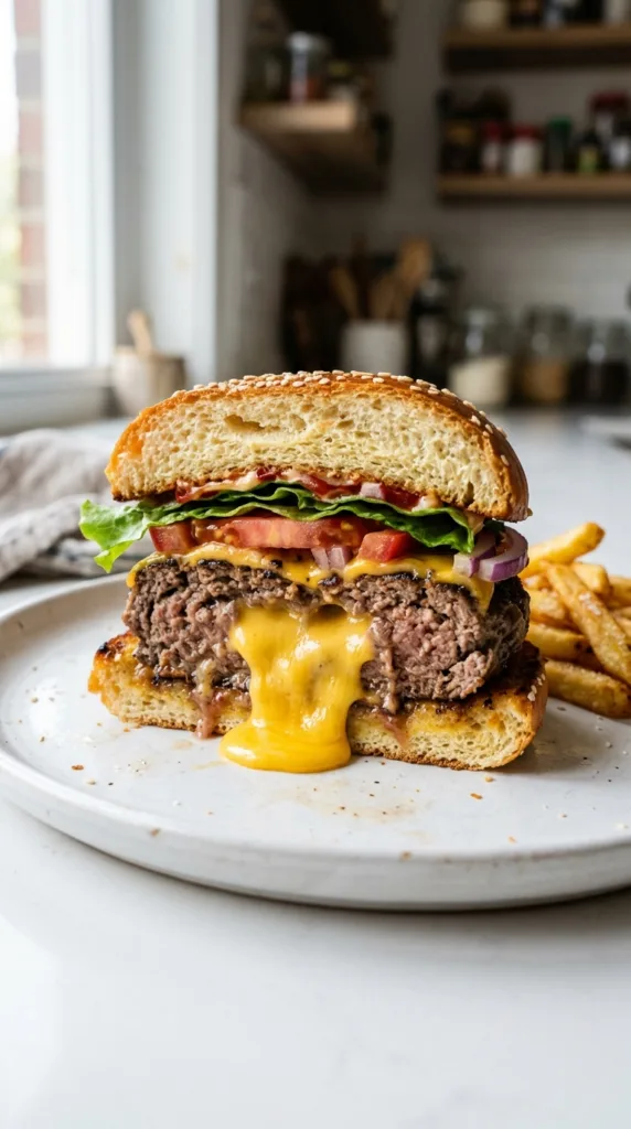 Burger with flowing 202604241148