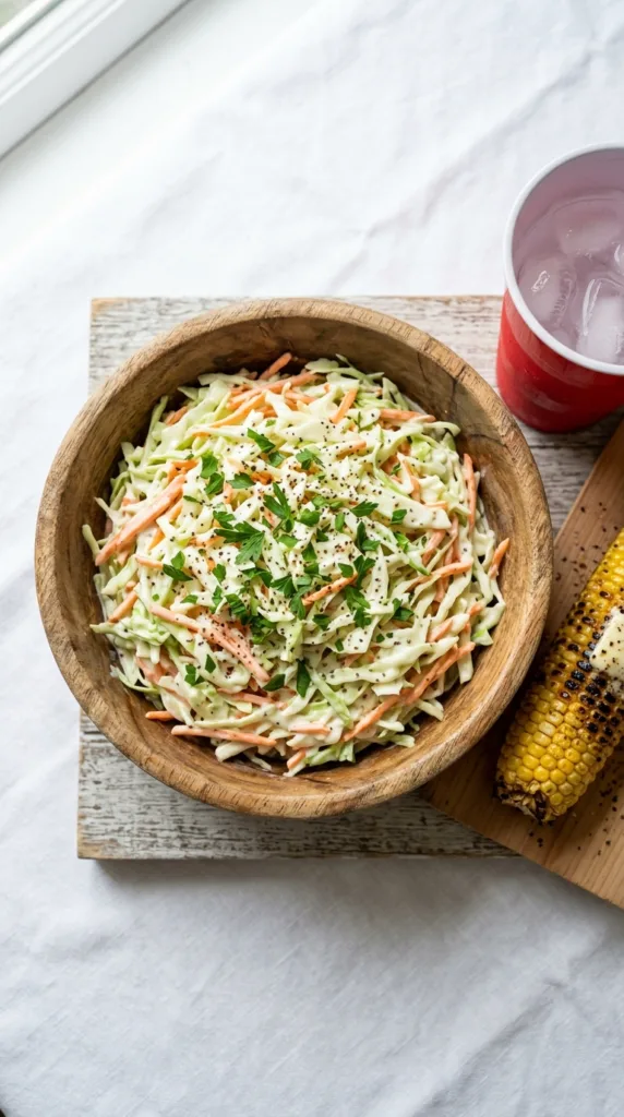 8 Fresh Summer Salads and Sides Perfect for Any BBQ 3 Coleslaw in wooden 202604251021