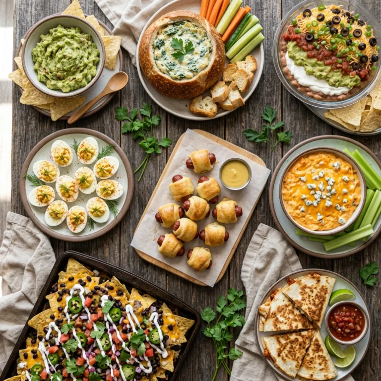Appetizers arranged on wooden table 202605011949
