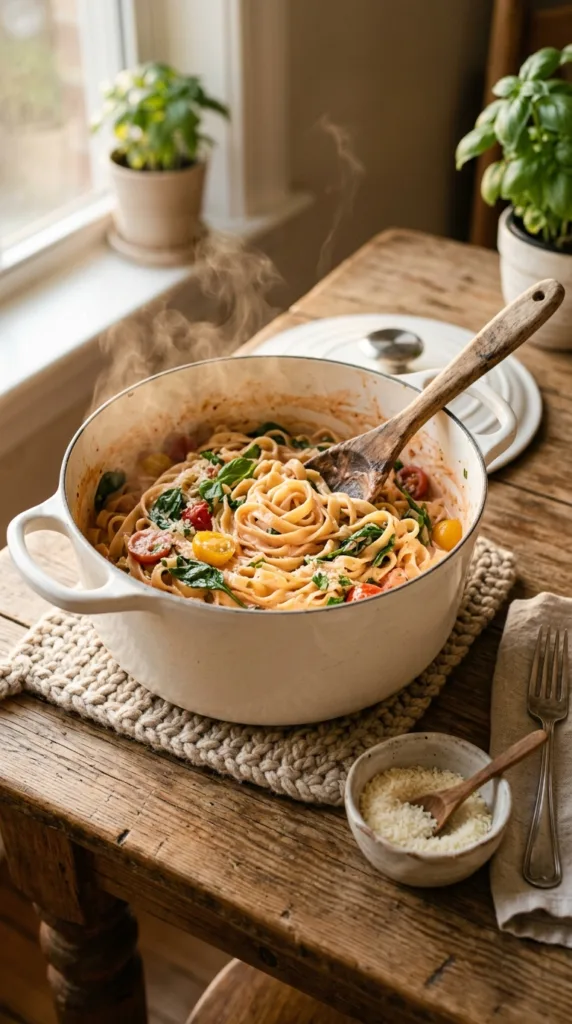 6 Easy Meal Prep Recipes to Save Time All Week 5 Dutch oven filled with pasta 202605141341