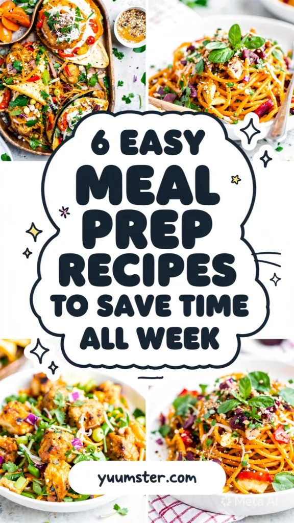 6 Easy Meal Prep Recipes to Save Time All Week 9 tall pinterest pin design in food and drinks niche 39