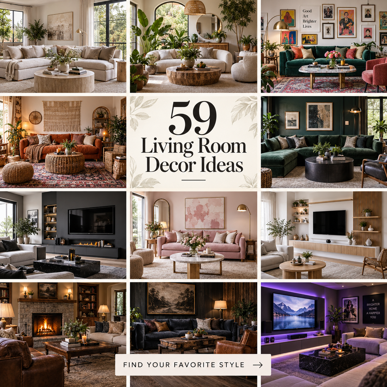 59 Living Room Decor Ideas That Make Any Space Feel More Personal
