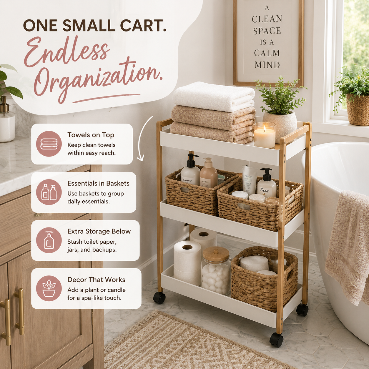 30 Ways to Organize Your Bathroom for a Calm, Clutter-Free Space