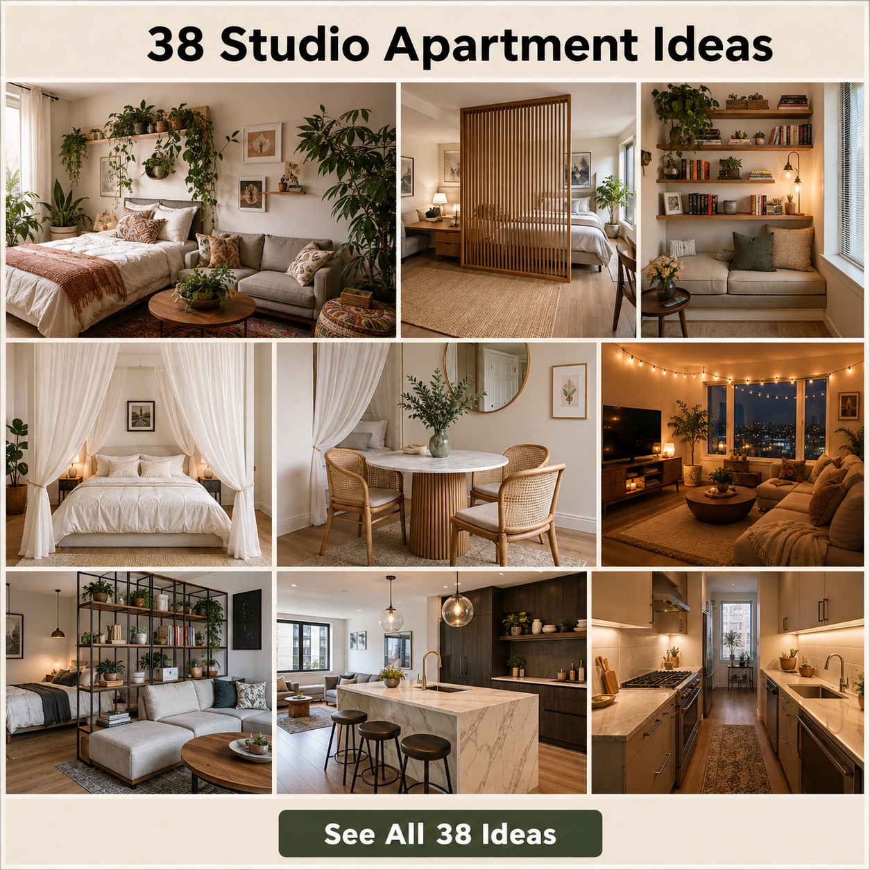 38 Studio Apartment Ideas That Make Small Spaces Feel Bigger